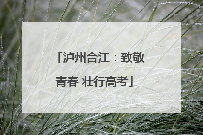 泸州合江：致敬青春 壮行高考